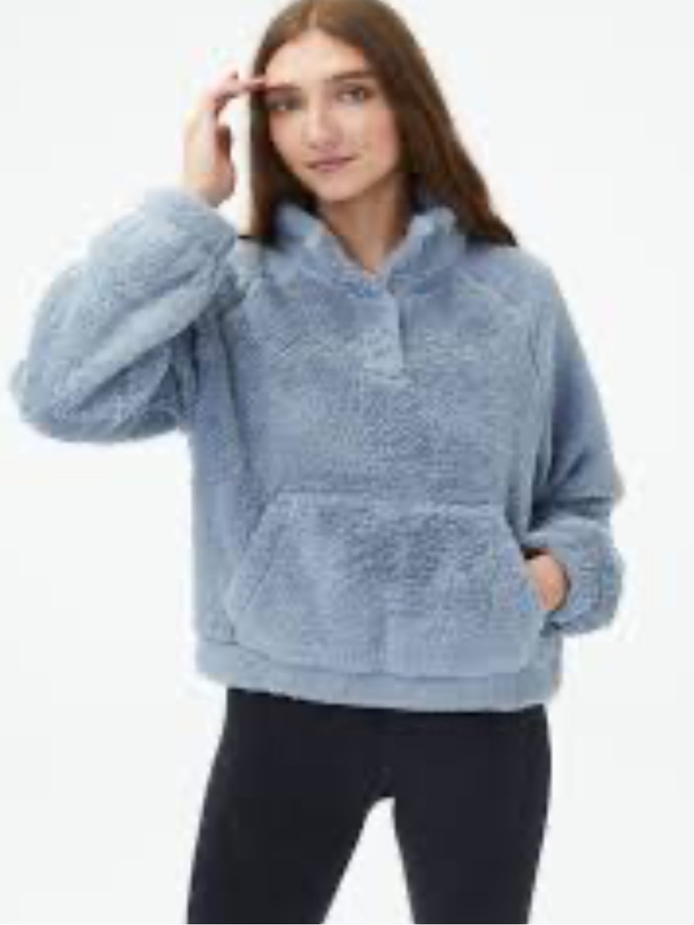 Aeropostale Light Blue Plush Teddy Pullover Jacket
